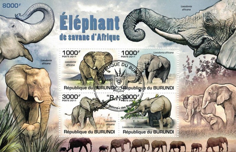 BURUNDI 2011 - Elephants / minisheet