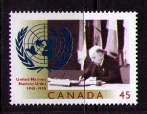 CANADA Sc# 1584 MNH FVF United Nations 50th Anniversary