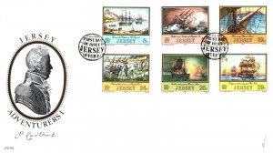 JERSEY ADVENTURES SERIES I - SET OF 6 ON CACHETED FIRST DAY COVER 1983