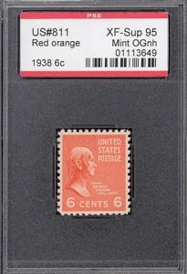 Scott #811 Mint, OG, NH, PSE Graded XF-Sup 95