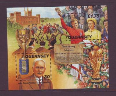 Guernsey Sc 635 1998 Football stamp sheet mint NH