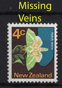 New Zealand 1970 New Zealand sg919c 4c ERROR bright green wing veins OMITTED u