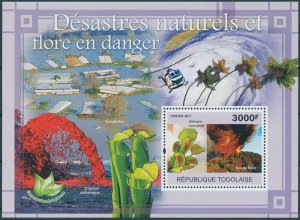 Togo 2011 MNH Environment Stamps Flowers Flora in Danger Natural Disasters 1v SS