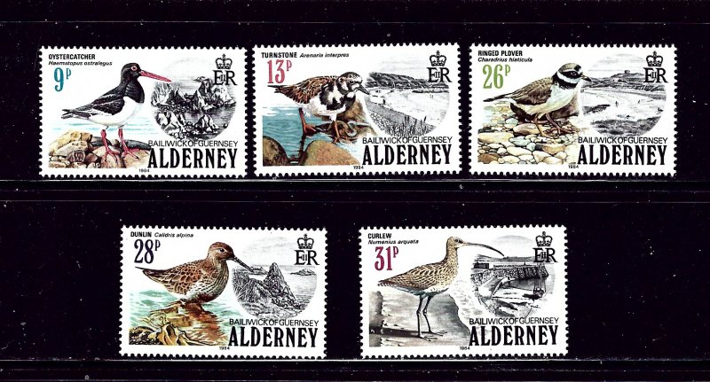 Guernsey-Alderney 13-17 MNH 1984 Birds