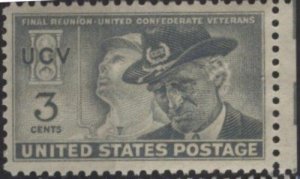 US 998 (mnh) 3¢ Confederate veterans, gray (1951)