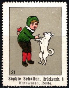 Vintage German Poster Stamp Sophie Schaller Haberdashery & Leftovers