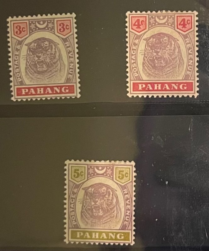 Malaya-Pahang, 1895-99, SC 14 14A 15 MLH Set