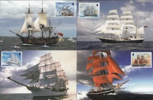 JERSEY - TALL SAILING SHIPS SET - SET of 6 SUPERB MAXIMUM CARDS