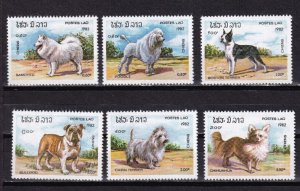 LI04 Laos 1982 Dogs mint stamps