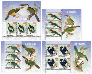 C A R - 2023 - Toucans - Perf 4 Min Sheets - Mint Never Hinged