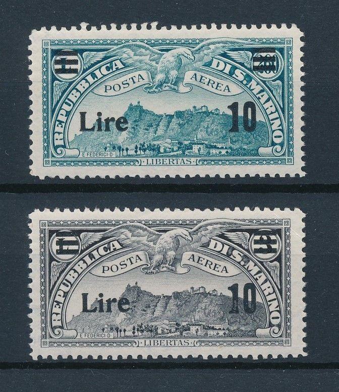 [73809] San Marino 1942 Airmail Stamps Overprints (Scott #C19-C20) MNH