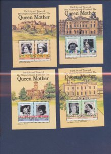 TUVALU & States - seven MNH S/S - Queen Mother -