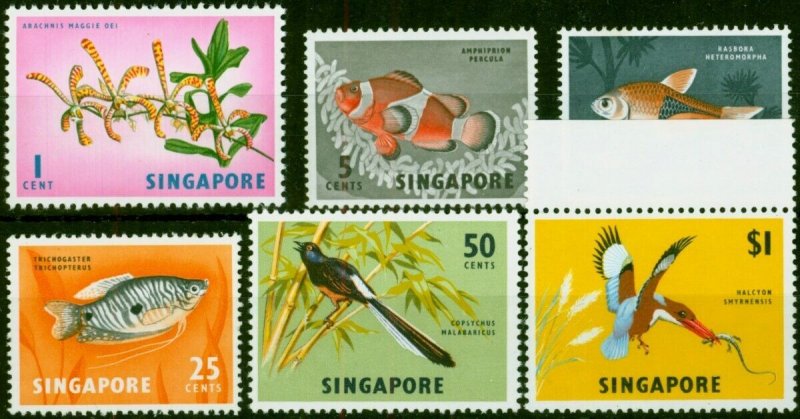 Singapore 1966-67 Wmk Change Set of 6 SG83-88 V.F MNH