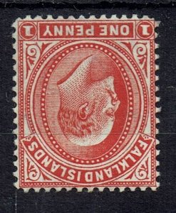 FALKLAND ISLANDS SG44aw 1904 1d VERMILION WMK INV MTD MINT (d)