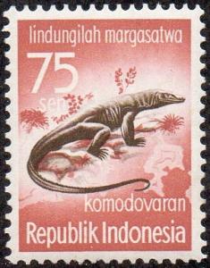 Indonesia 477 - Mint-H - 75s Komodo Dragon (1959) (cv $0.80)