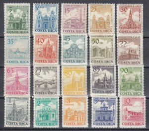 Costa Rica 1967 Churches Complete Set MNH. Scott C452-C471