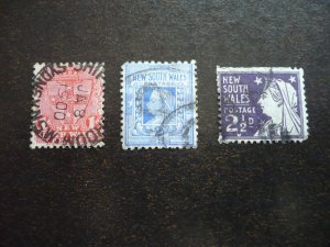 Stamps - New South Wales - Scott# 98-100 - Used Part Set of 3 Stamps