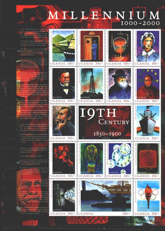 Uganda. 2000. Small sheet 2249-65. Achievements of Science, Millennium. MNH.