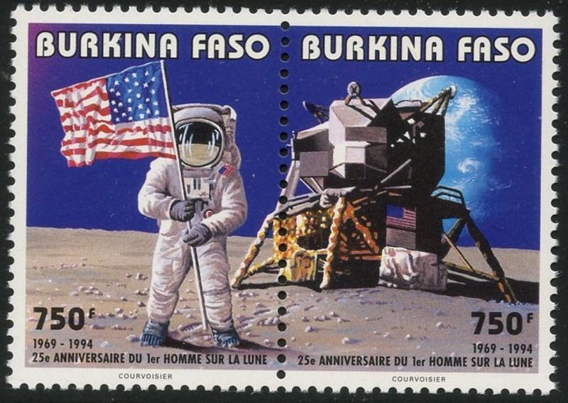 BURKINO FASO Sc#980a 1994 Apollo 11 Moon Landing Anniversary Complete OG MNH