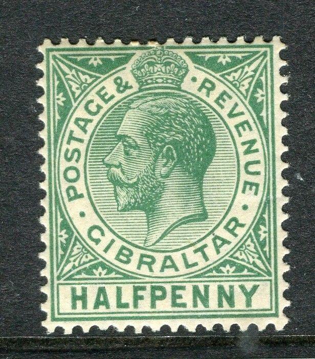 GIBRALTAR; 1912 early GV issue fine Mint hinged Shade of 1/2d. value