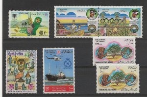 Oman 1979-86 five sets sg.224, 299, 320-1, 344, 375a  MNH