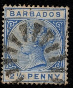 BARBADOS SG93 1882 2½d DEEP BLUE USED