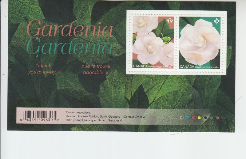 2019 Canada Gardenia SS (Scott 3166) MNH