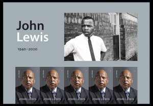 US 5801 John Lewis F header strip 5 MNH 2023