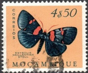 Mozambique 378 - Used - 4.50e African Peach Moth (1953)