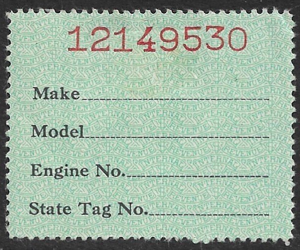 USA 1945 $5.00 Daniel Manning Motor Vehicle Use Revenue Sc RV42 MH