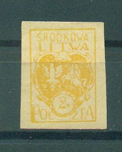 Central Lithuania sc# 6 imperf mng cat value $.40