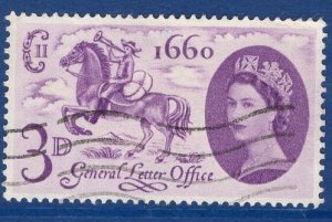 Great Britain   #375   used 1960  Elizabeth II  postboy on horseback