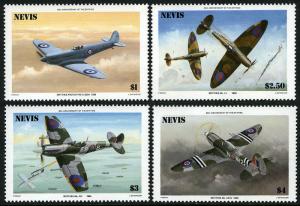 Nevis 460-463, MNH. Spitfire Fighter Plane, 50th anniv. 1986