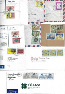 KUWAIT 1980s COLLECTION OF 10 AIR MAIL COVERS SOME REGISTERED W/VARIOUS FRANKING