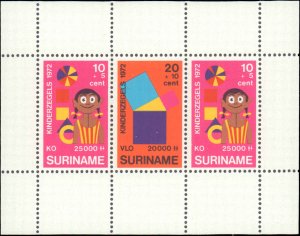 Suriname #B189a, Complete Set, 1972, Never Hinged
