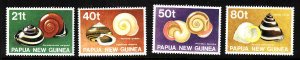 Papua New Guinea:SC#750-3-unused set-NH-Snail Shells-