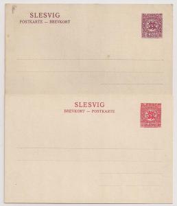 Slesvig 2 Mint Postal Cards 10 & 15pf VF scarce Schlewig