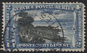 BELGIAN CONGO 1920 Sc C3  2fr Congo River Used VF Stanleyville postmark/cancel