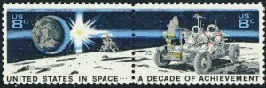 1435a, Black Color Shift Error 8¢ Space Stamps Mint NH - Stuart Katz