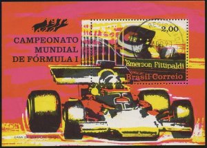 Brazil 1247,used. Mi 1345 Bl.31. Emerson Fittipaldi, world racing champion,1972.