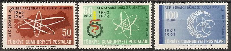 TURKEY 1584-86 MNH 1963 Nuclear Research Center