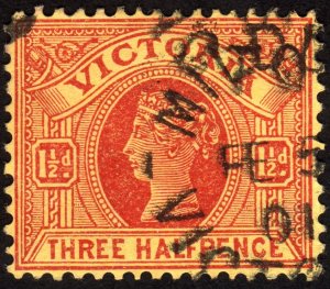 1899, Victoria 1 1/2p, Used, Sc 182