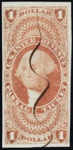 R74a, Used $1 VF Passage Ticket Revenue Stamp - Stuart Katz