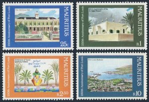 Mauritius 621-624, MNH. Mi 617-620. Port Louise 250th Ann. 1985. Mosque, Harbor.