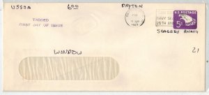 1967 LUMINESCENT TAGGED EAGLE ENVELOPE U550A WINDOW #10 DAYTON OHIO 2 Line Cache