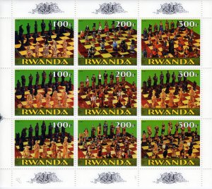 Rwanda 1999 CHESS Sheetlet (9) Perforated MNH