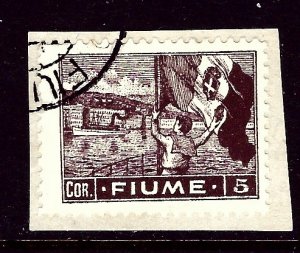 Fiume 42 Used on paper 1919 issue    (ap3372)