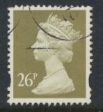 GB QE II Machin - SG Y1692   Used 26p  Gold