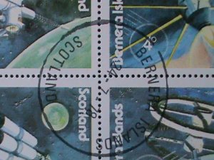 BERNERA ISLANDS-SCOTLAND-1978 SPACE PROGRAMS-CTO SHEET WITH FIRST DAY CANCEL