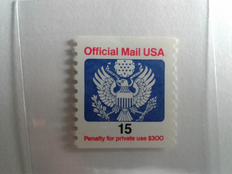 SCOTT # O138A  15 CENT COIL OFFICIAL MAIL USA MINT NEVER HINGED